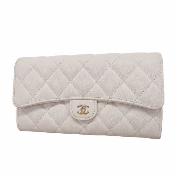 CHANEL White Caviar Leather Wallet - Picture 1 of 13